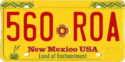 NM license plate 560ROA
