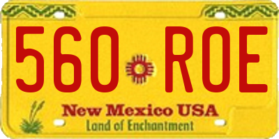 NM license plate 560ROE