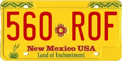 NM license plate 560ROF