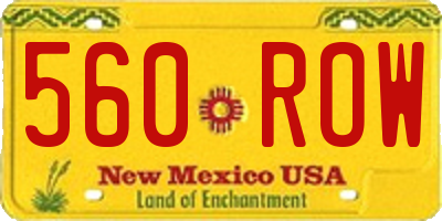 NM license plate 560ROW