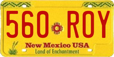 NM license plate 560ROY