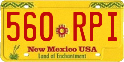NM license plate 560RPI