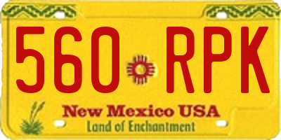 NM license plate 560RPK
