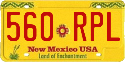 NM license plate 560RPL