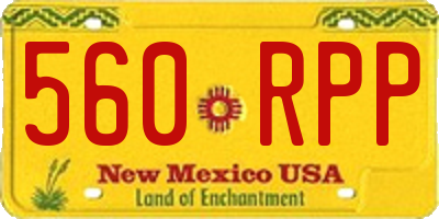 NM license plate 560RPP
