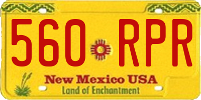 NM license plate 560RPR