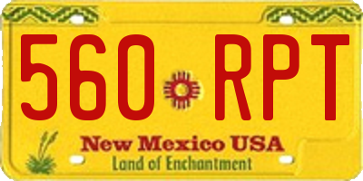 NM license plate 560RPT