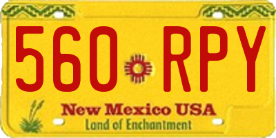 NM license plate 560RPY
