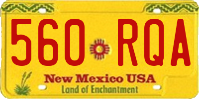 NM license plate 560RQA