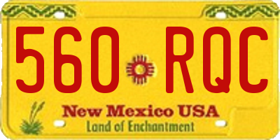 NM license plate 560RQC