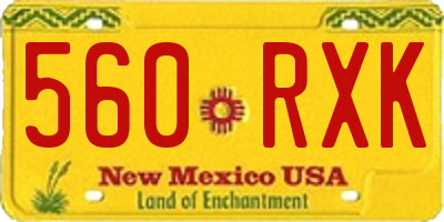 NM license plate 560RXK