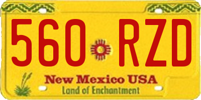 NM license plate 560RZD