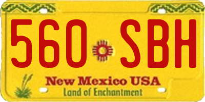 NM license plate 560SBH