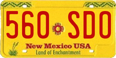 NM license plate 560SDO