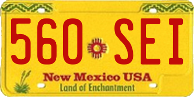 NM license plate 560SEI