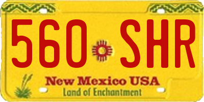 NM license plate 560SHR