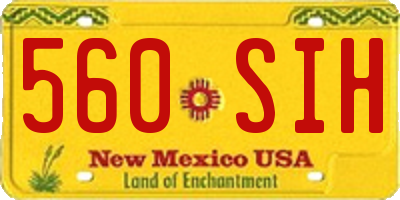 NM license plate 560SIH
