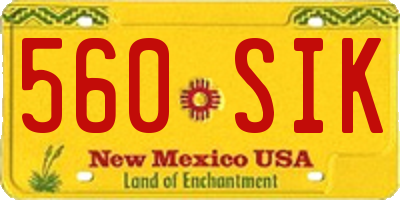 NM license plate 560SIK