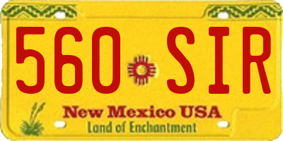 NM license plate 560SIR