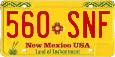 NM license plate 560SNF