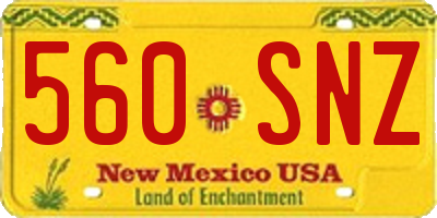 NM license plate 560SNZ