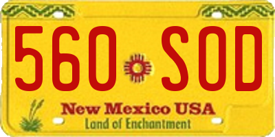 NM license plate 560SOD