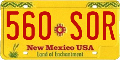 NM license plate 560SOR