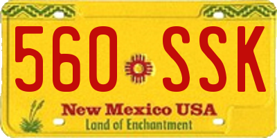 NM license plate 560SSK
