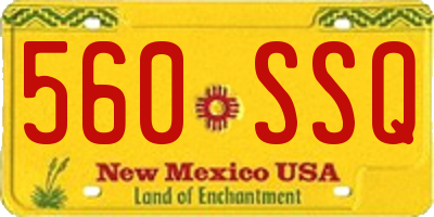 NM license plate 560SSQ
