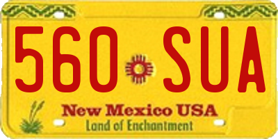 NM license plate 560SUA