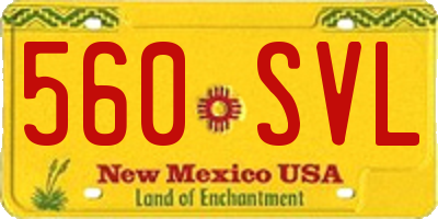 NM license plate 560SVL