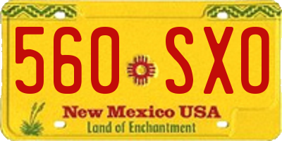 NM license plate 560SXO