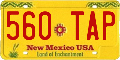 NM license plate 560TAP