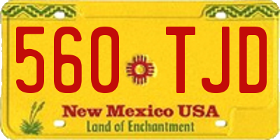 NM license plate 560TJD