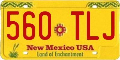 NM license plate 560TLJ