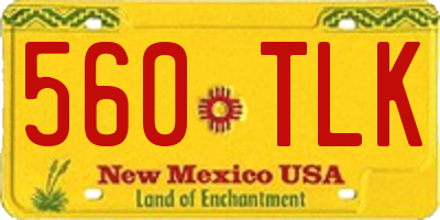NM license plate 560TLK