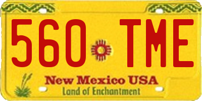 NM license plate 560TME
