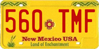 NM license plate 560TMF