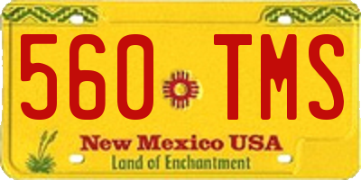 NM license plate 560TMS