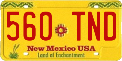 NM license plate 560TND
