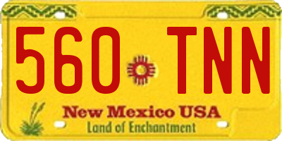 NM license plate 560TNN