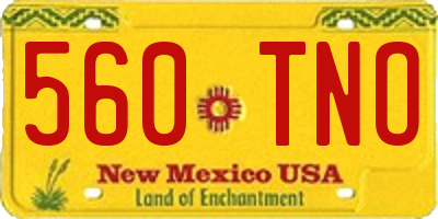 NM license plate 560TNO