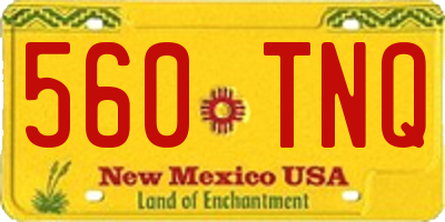 NM license plate 560TNQ