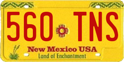 NM license plate 560TNS