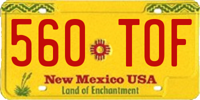 NM license plate 560TOF