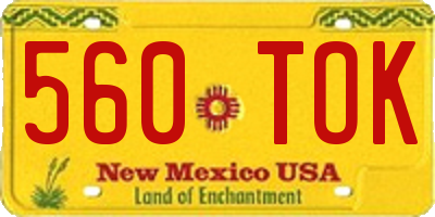 NM license plate 560TOK