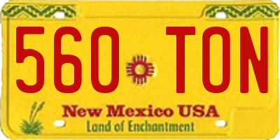 NM license plate 560TON