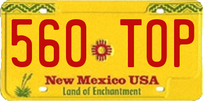 NM license plate 560TOP