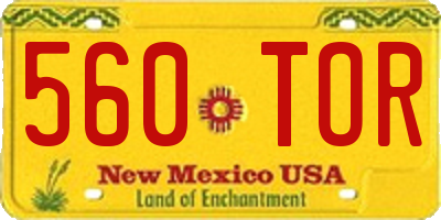 NM license plate 560TOR