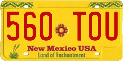 NM license plate 560TOU